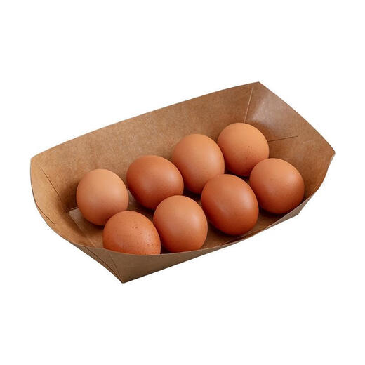 Chaosihui fold-free kraft paper ship box disposable lunch box open tray French fries fried chicken snack packaging box fried skewers plate No. 1 ship box thickened 200 pieces