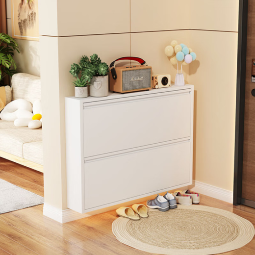 Moxiao Ultra-Dino de acero Flip-flop Gabinete de zapatilla Gabinete de almacenamiento Gabinete de almacenamiento de zapatos de pared integrado Tres ondulados 655*122