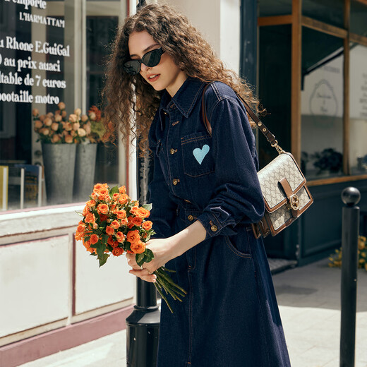 Olrain [Style Upgrade] Olrain Taille-Hug-Hug-Denim-Kleid-Frauen-Temperament Pendelrock Preußisch Blau XL