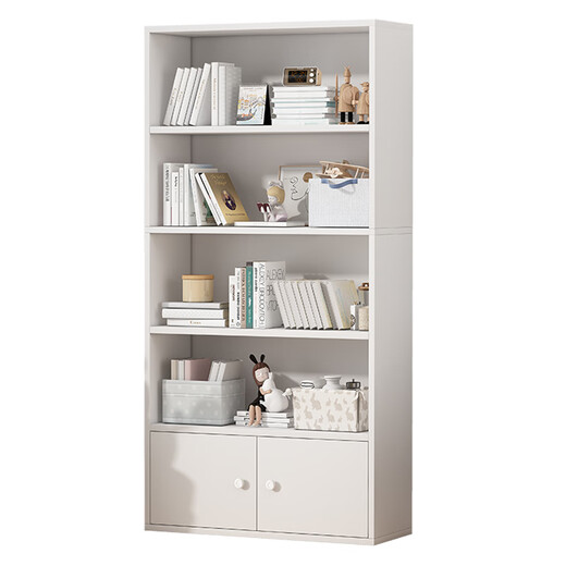 Xinyouliangjia bookshelf floor-standing simple bookcase multi-layer storage rack living room bedroom storage storage cabinet S047 with door white