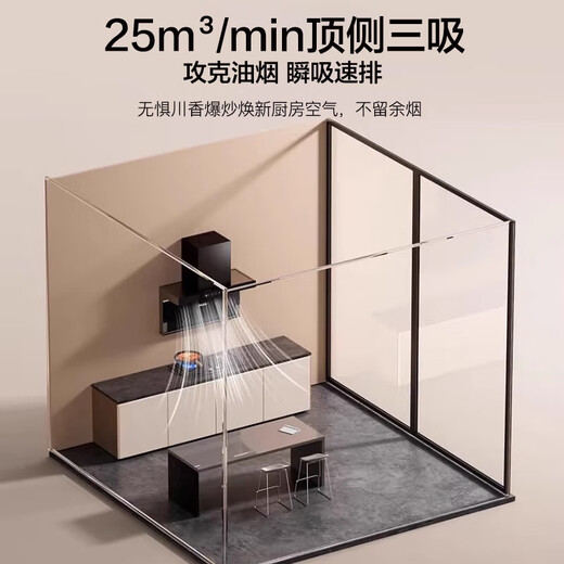 Campón de rango de autoinforme de Haier Campos 25 Cubo Cúbico Gran Cabina de cocina Caperino Top Side Bajo Tres Succión Ventilación Infrarroja Infrarroja Infrarroja Control inteligente Máquina de escape CXW-358-EC723