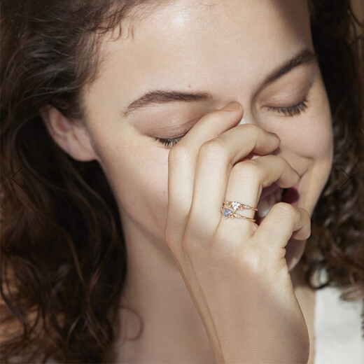 Hunter Japanese style natural tanzanite retro rhombus hollow exquisite niche personalized earrings snow mowing ring for women Tanzanite No. 5