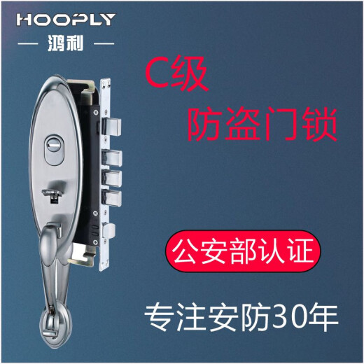 Hongli-Schloss Edelstahltür C-Level Lock Core Tiandi Lock Lock Türe Anti-Diebstahl-Tür Schloss Großhandwertiges Handhalter Lock Körper 9928 Griff + C-Level Lock Core + 8# Lock-Körper mit Schlüssel in der linken Innenseite