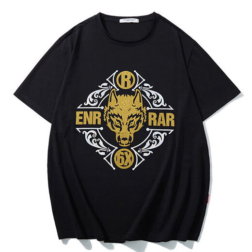 Der dünne Stil des juguanischen 400jin [Jin entspricht 0,5 kg] 175 Büste plus Fett extra-großer Kurzärmel-T-Shirt für Männer mercerisierter Sommer-Sommer Big Bauchfett lose T6227 Multi-Line-Charaktere XL (150-170jin [Jin gleich 0,5 kg]))