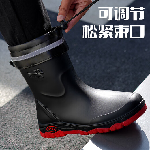 Huili Regenstiefel Herren mittlerer Röhrchen Nicht-rutschfeste wasserdichte Schuhe im Freien im Freien im Freien im Freien zum Mitnehmen