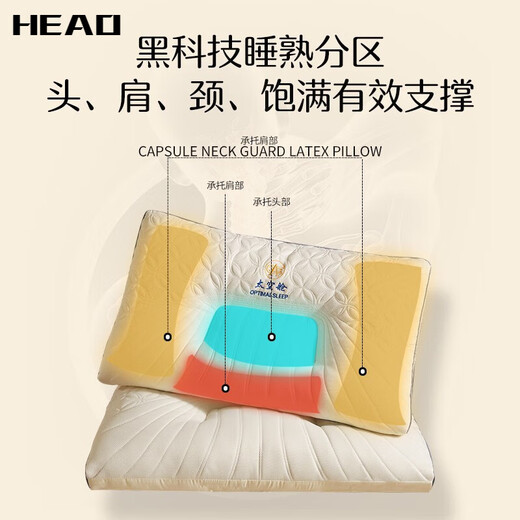 SHULIQIAN pillow for sleeping, cervical vertebra latex pillow, a pair of cervical vertebra pillows, neck protection pillow core, zero pressure sleep, space memory, space capsule latex pillow neck protection style - low pillow 48*74cm/only