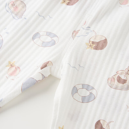 Tongtai (TONGTAI) baby autumn clothes set summer pure cotton baby underwear children's pajamas autumn pants home clothes jacquard blue 90cm