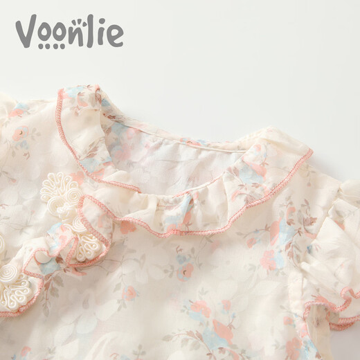 
Fanhunting baby clothes summer clothes newborn bags baby girl onesie princess full moon 100 days ha-shirt summer M9925 meters white 90cm