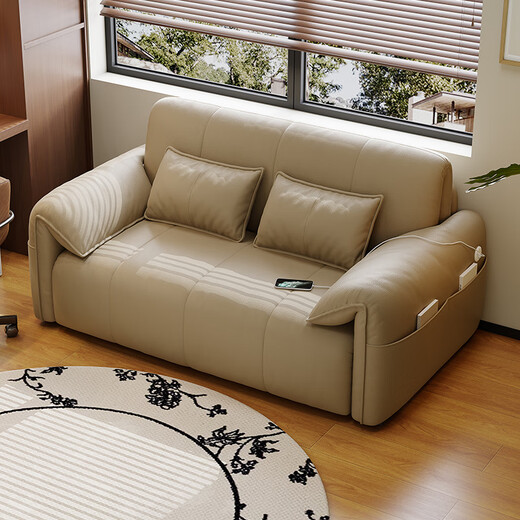 Linmu Yisen Smart Electric Sofa Bett Dual-Purple-Wohnzimmer und Schlafzimmer kleine Wohnung faltbare Multifunktionsstudie Balkon 2025 Neues Modell, Außendurchmesser 1,66 Meter