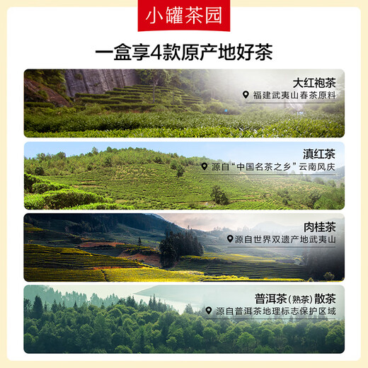 小罐茶园四时福饮组合茶大红袍滇红肉桂普洱128g礼盒小罐茶出品