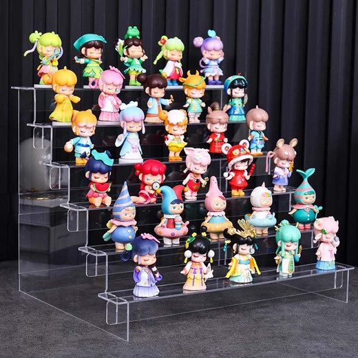 Lekali blind box storage display rack ladder type storage rack Bubble Mart hand-made small ornaments display cabinet stand-up display rack ladder rack 5 layers 29cm