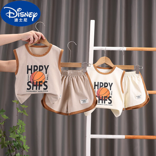 Disney Baby Ropa División Divectiva Summer delgada Capital de algodón Shorts de chaleco para niños de un año para niños de un niño de tamaño blanco 90 Tamaño recomendado por 1-2 años [80-90 cm]
