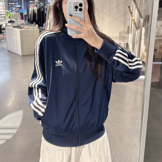 Adidas Clover 2025 Summer Classic Rayed Stand Collar Navy Retro Jacket IR9893 Navy IR9893 XS