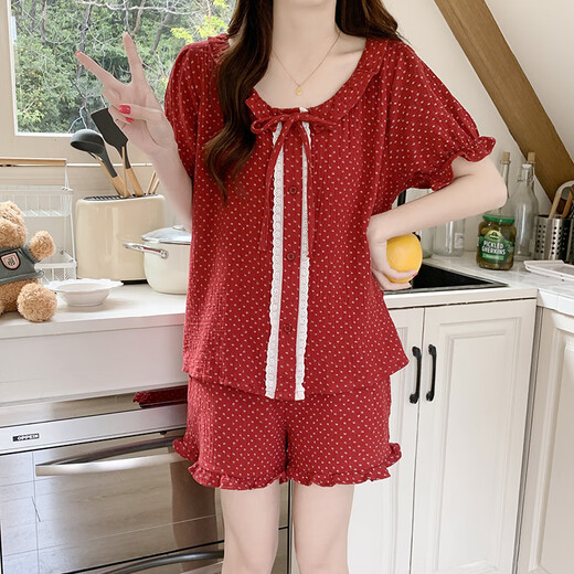 
Xianxiyi summer new cloud cotton pajamas female princess style sweet home clothing set JDX-9904C# 170 M