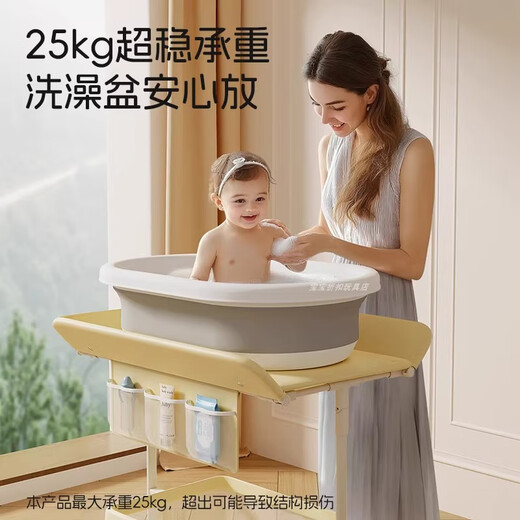 费雪FisherPrice尿布台婴儿护理台多功能换洗一体操作台宝宝换尿布台 【免安装】静音轮/可折叠/多功能 宝宝隔尿不湿整理台/换尿布洗澡