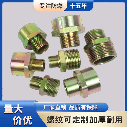 ZUIDID explosion-proof reducing joint BGJ non-standard reducing conversion joint large and small head conversion carbon steel custom M20*1.5 motor 6 points DN20 internal/M25*1.5 external