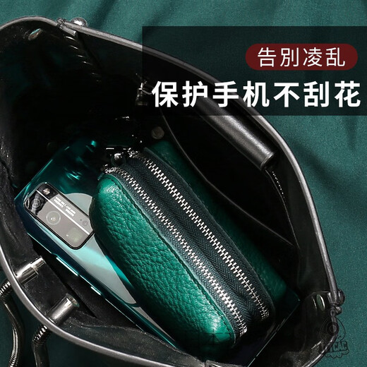 Bolsa de llave japonesa, bolsa de almacenamiento de automóviles de gran capacidad masculina y femenina, billetera de monedas, bolsa de llave de hebilla multifunción de cuero genuino, billetera de doble capa