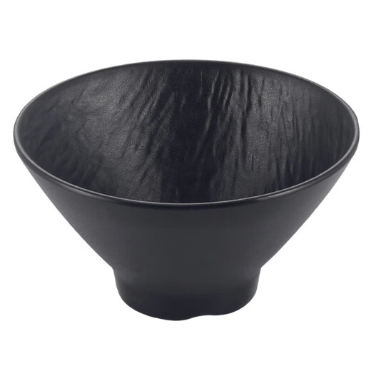 柏登居密胺餐具浅口碗拌面碗沙拉碗黑色日式斗笠碗面碗汤碗饭碗商用塑料 7029-62 黑色树皮纹 0英寸 可定制店铺专属LOGO