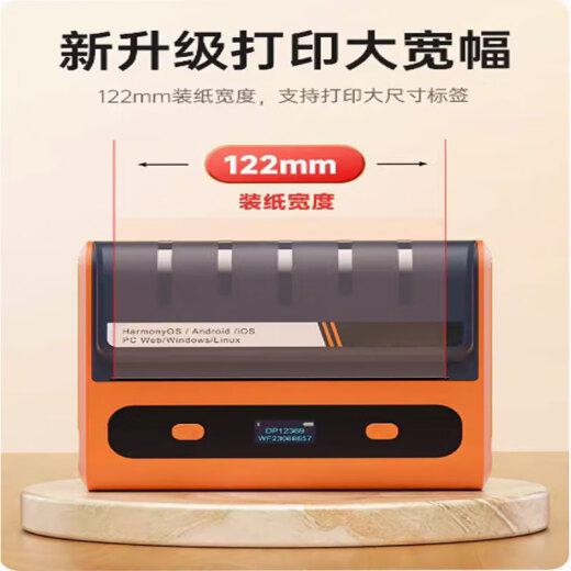 DETONG DP12369 DP12370 Etiqueta de residuos peligrosos Printer QR Código Generar automáticamente máquina de firma especial 12370 Impresora + 1 Rollo de papel 200*Etiqueta de residuos peligrosos de 200 mm