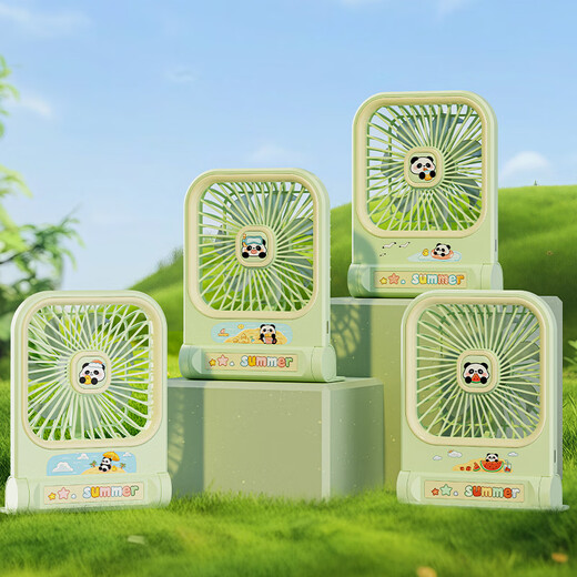 六足蚁创意新款台式小风扇usb充电便携式桌面学生办公学生宿舍电扇厂家 6169A熊猫 工厂///跨境