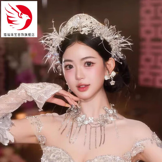 LIERUI BRIDAL Kopfschmuck Krone Kopfschmuck Premium Crown Braut High-End Crown Hochzeit handgefertigt