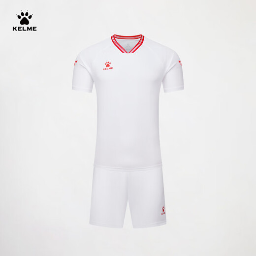 Traje de fútbol Kelme/Karme, traje de competencia para el equipo para adultos y niños, entrenamiento de imprenta de uniformes, White and Red XL