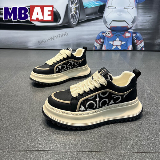 MBAE brand light luxury men's shoes 2025 autumn and winter new thick-soled heightening dad shoes for men breathable sports and casual shoes for men Mihong - high-end men's shoes 40 - leather shoe size, too large