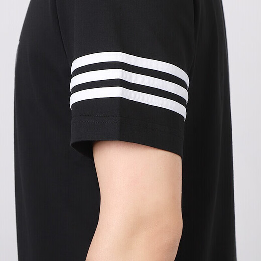 阿迪达斯 （adidas）三叶草短袖T恤男士夏季运动服经典百搭舒适透气休闲圆领半袖 FM3897黑色 S