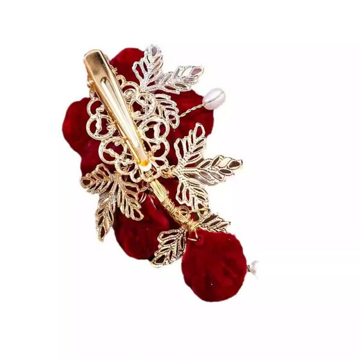 Yunru 520 gift for girlfriend, happy mother-in-law hairpin, new Chinese style red flower tassel female hair accessories, bride engagement ceremony, red camellia hairpin