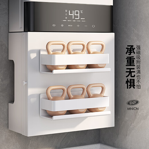 MNICN燃气热水器遮挡罩厨房壁挂磁吸管道遮丑装饰盖板挂钩洞洞板置物架 白色磁吸款小挂钩3只（承重1斤）