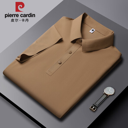 Pier Cardin Summer New Ice Silk Polo T-shirt à manches courtes pour hommes à manches courtes à manches courtes à manche à manches courtes à manche à manche mature PM-12357 White M