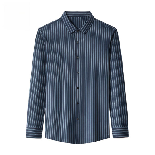 
Jinlilai traceless long-sleeved shirt for men middle-aged spring and autumn new style business casual elastic striped shirt for men 9928-Shangqing 165/M [Suggested 90-115Jin [Jin equals 0.5 kg]] All size