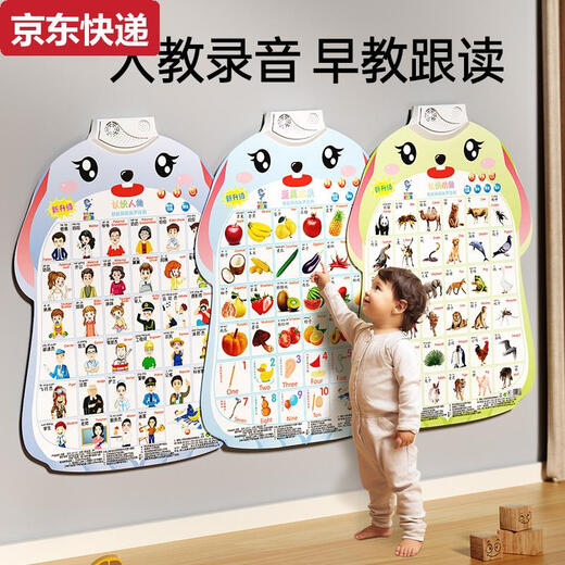 CAOX -Bilder anzeigen und Alphabetisierung und Objekte lesen. Baby- und Kinderspielzeug. Kognitive Stimme Erleuchtung. Frühe Bildungswandaufkleber. Audiobilder sind 2 Jahre alt. Empfohlene fortschrittliche Farben + Tang Poesie + Han.