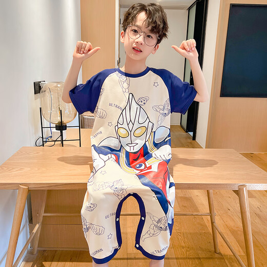 买一送一儿童睡衣奥特曼恐龙连体衣男童防踢被着凉宝宝纯棉家居服 JY9921+9923 110 小童10码身高100-110cm40斤内