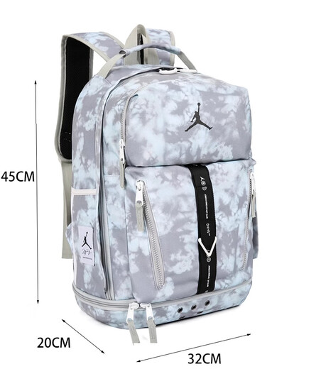 NBA VIBE Flyers Classic No. 23 Embroidery Student Middle and High School College Bag Sports AJ Backpack Large Capacity American Basket Camouflage Gray