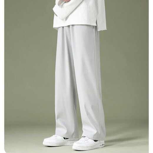 [Lâche séchage rapide] Pantalon décontracté à jambes droites à jambes droites pour hommes pantalons de glace à la jambe de la jambe de la jambe large et à la jambe de la jambe masculine