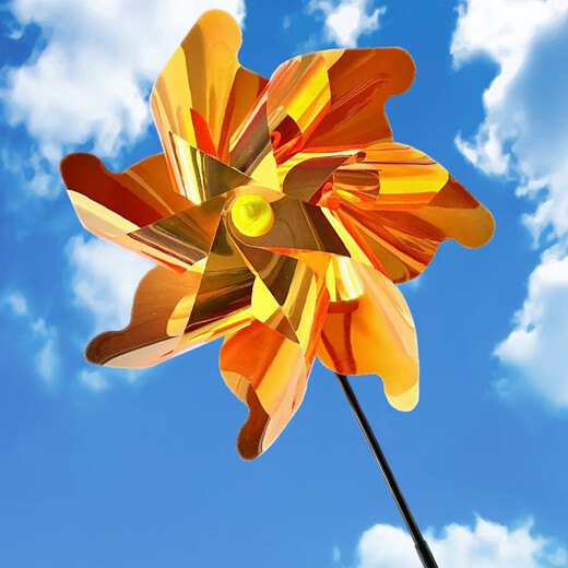 Tower Mengyu Windmühle Kinderspielzeug handgefertigt Laser Buntes Flash Sun Blume Windmühle Set Camping Outdoor School [Kombination 6] Orange Laser + farbenfrohe Sonnenblume