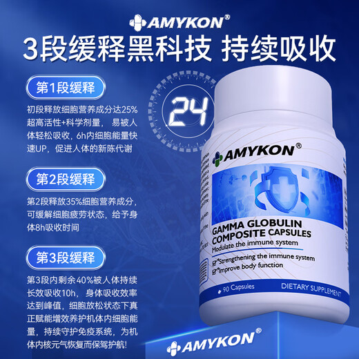 AMYKON丙种球免疫球蛋白静不注术射后营养品提高免疫抵抗儿童成老人90粒