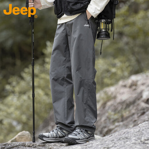 Jeep (JEEP) casual pants men's spring and autumn loose straight pants men's workwear men's sports pants haze gray 2XL