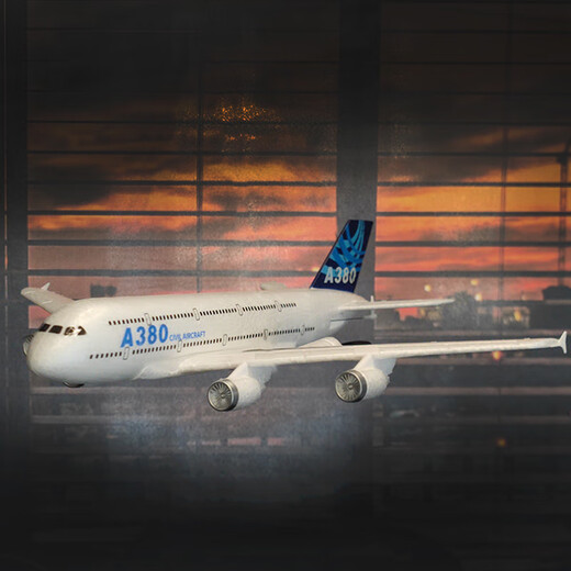 特马桐桐遥控飞机客机A380固定翼C919航模飞行器玩具战斗机儿童男生日礼物 A380蓝色高仿真三通款54Z