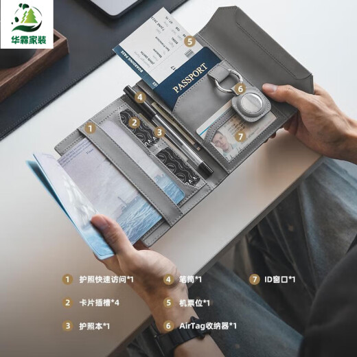 MPPMCK【高端轻奢】证件收纳包Vulkit防盗刷护照包卡包多功能RFID证件收 黑色护照包