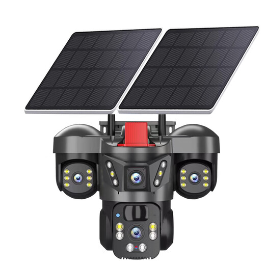 
Weimanji 4G5G solar surveillance camera lifetime traffic-free three lenses, three rotations, no grid, no electricity, 360 degrees panoramic tracking, no dead angle night vision, outdoor ultra-high definition outdoor 5G three rotation three lenses [lifetime traffic-free] 20W dual solar panels, permanent 30-day loop playback + 24 million 4K ultra-high definition pixels 2