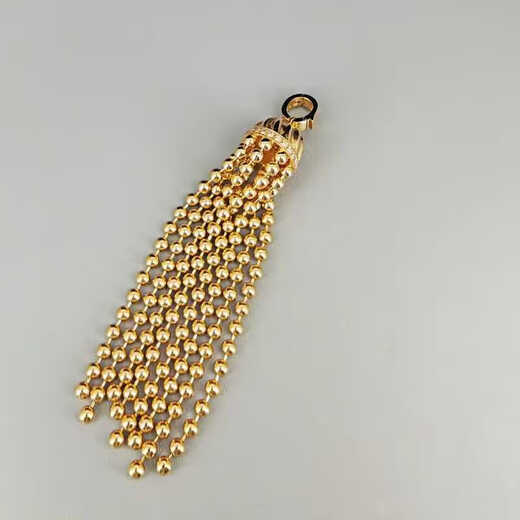 Feiyu Orange trendy Italian style 18K gold tassel pendant buckle stackable versatile pendant fashion Ins style pendant 7.19g