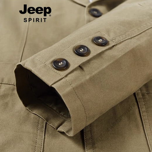 Jeep Spirit Suit's Men's Spring Casual Veste Cotton Pure Veste de costume en vrac pour hommes Mid-Longle Top 2022 Nouveau Military Green XL