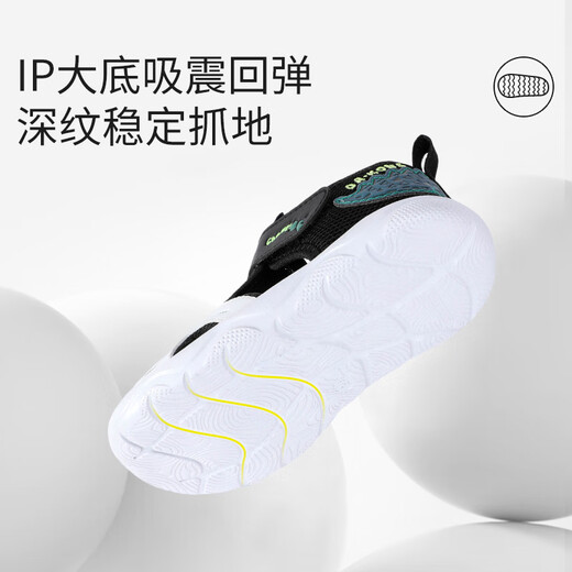 Dr. Kong Dr. Jiang Children's Shoes 2025 Summer NUEVO VELCRO Sandalias para bebés para bebés para hombres y mujeres negros de 25 pies de longitud aproximadamente 15.2-15.7