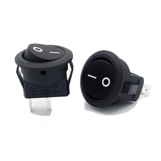 Tianshili KCD11 small round boat switch 16.5mm small power switch rocker switch opening 15mm small round black 2 feet (pack of 10)