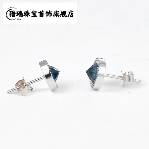 Hunter topaz earrings s925 sterling silver black agate trendy men's single hip-hop handsome earrings earrings black agate earrings single