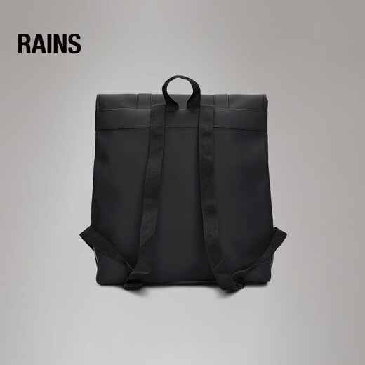 Rains潮流双肩包小号经典男女户外电脑背包通勤书包/13310 黑色 One Size