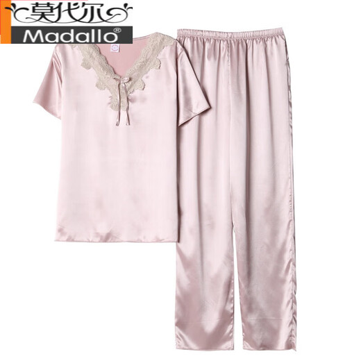 Modal Pyjamas für Frauen Eis Seide Kurzärärmelhosen Sommer dünne Heimkleidung Seide I Seiden mittleren Alters und älteren Mutteranzug