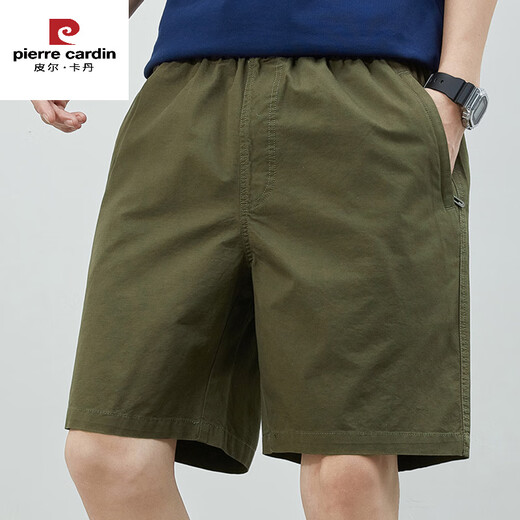 皮尔卡丹（pierre cardin）品牌男款夏季薄款纯棉中裤大码宽松休闲深蓝潮流5分外穿五分裤子 短裤9224深蓝 2XL 建议150-165斤纯棉